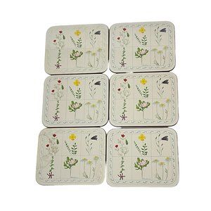 Vintage Jason Drink Coasters Flower Box Cork Backed Rectangle Set 6 New‎ Zealand